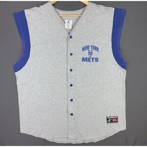 Vintage Y2K New York Mets MLB Baseball Grey Blue Jersey Shirt XL Logo Athletic